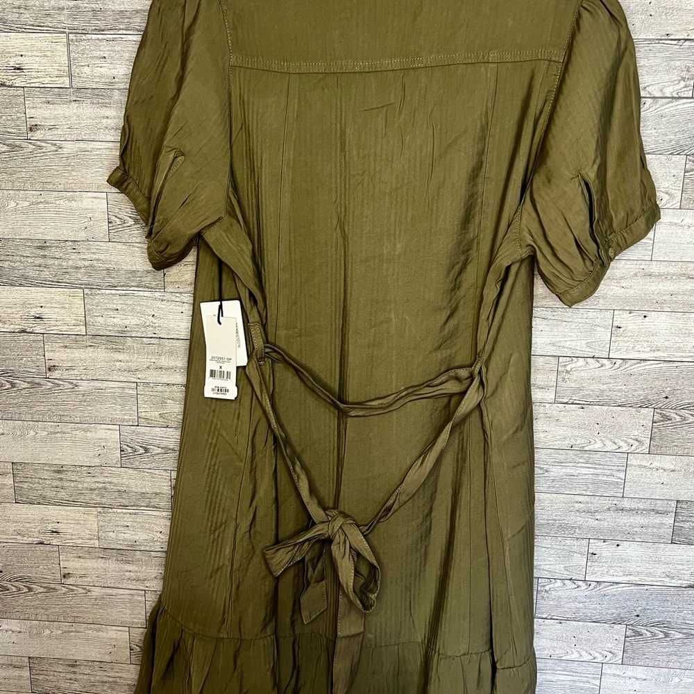 Dex Plus Olive Green Button Front Dress Belted w/Pockets - Size 1X - Picture 8 of 13